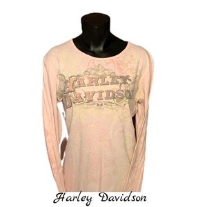 HARLEY DAVIDSON PINK LONG SLEEVE T SHIRT SZ XL